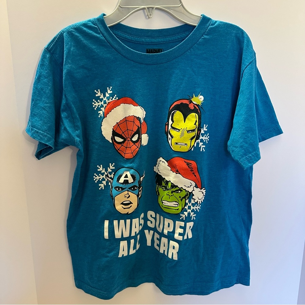 Marvel Superhero Boys Christmas Shirt Size M